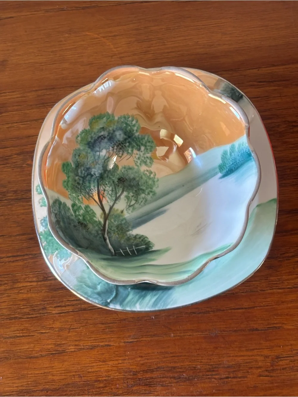 Noritake Lustreware Mayo Bowl and Plate